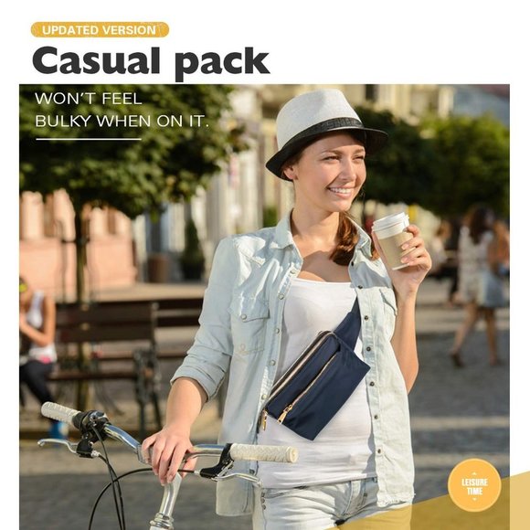 WAIST Bag Fanny Pack Travel Dark Navy - Picture 9 of 9